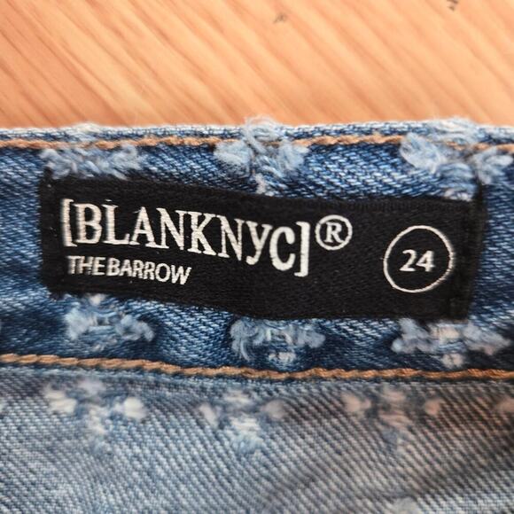 BLANKNYC The Barrow Womens High-Rise Distressed Denim Shorts Sz 24 Frayed Edge - Picture 5 of 11